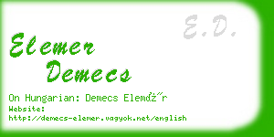 elemer demecs business card